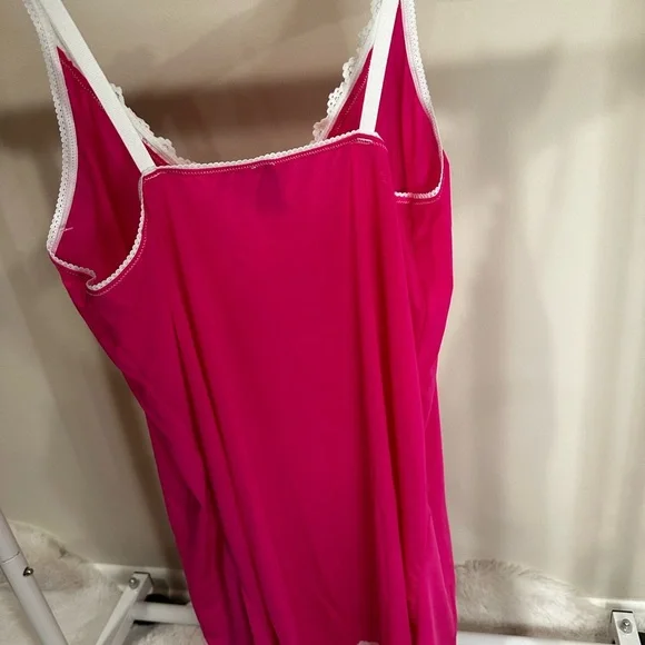Honeydew Intimates Fuchsia Chemise with White Lace - Picture 5 of 7